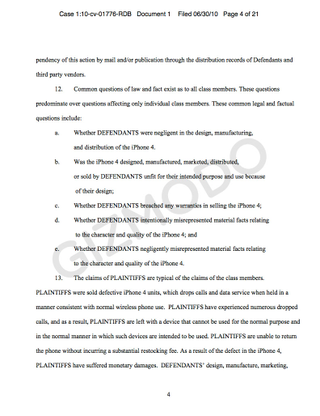 Illustration for article titled First iPhone 4 Class Action Suit Filed Against Apple and AT&T (Updated)